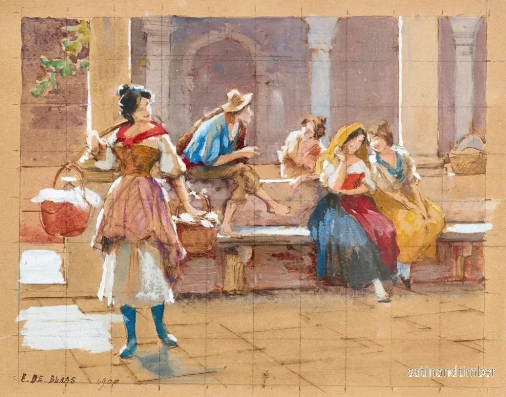 Reproduktion av målningen Studie av skvaller för Pettegolezzo - Eugen von Blaas - Bild 2