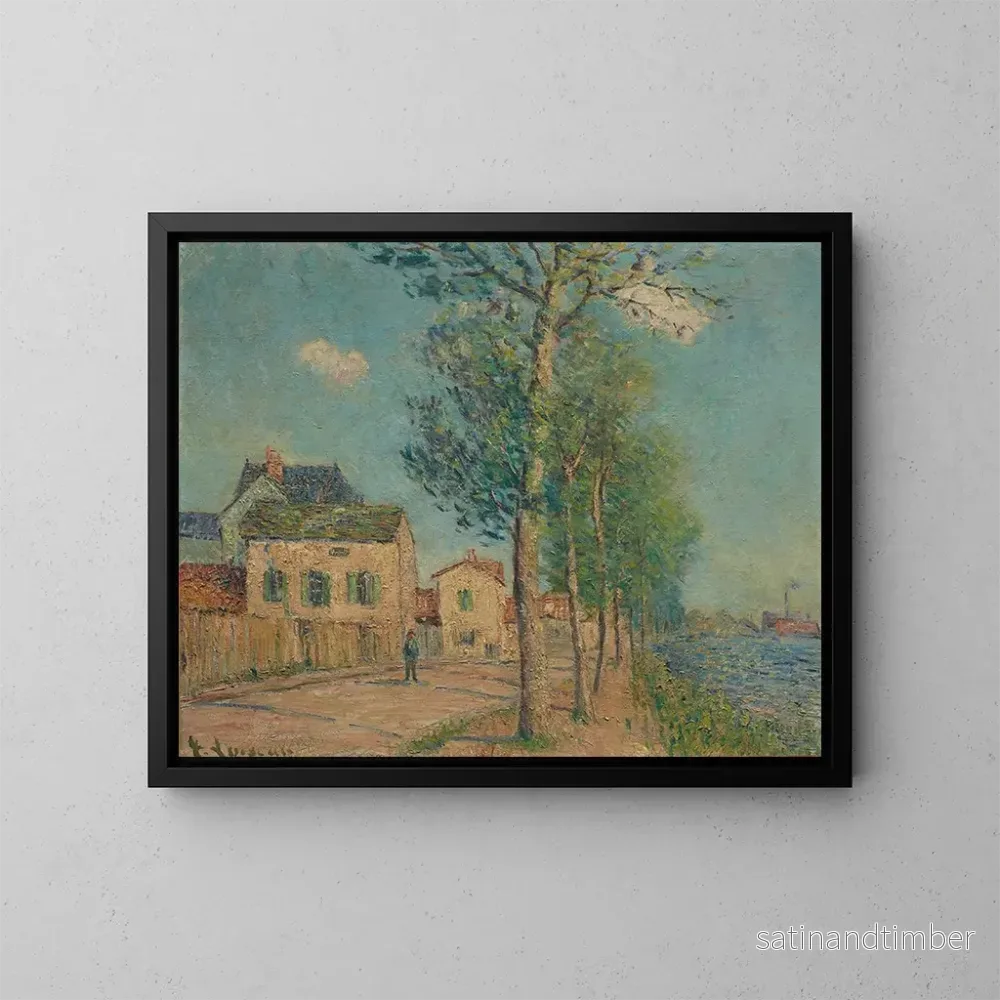 Reproduktion av målningen Le Chemin au bord de la rivière - Gustave Loiseau