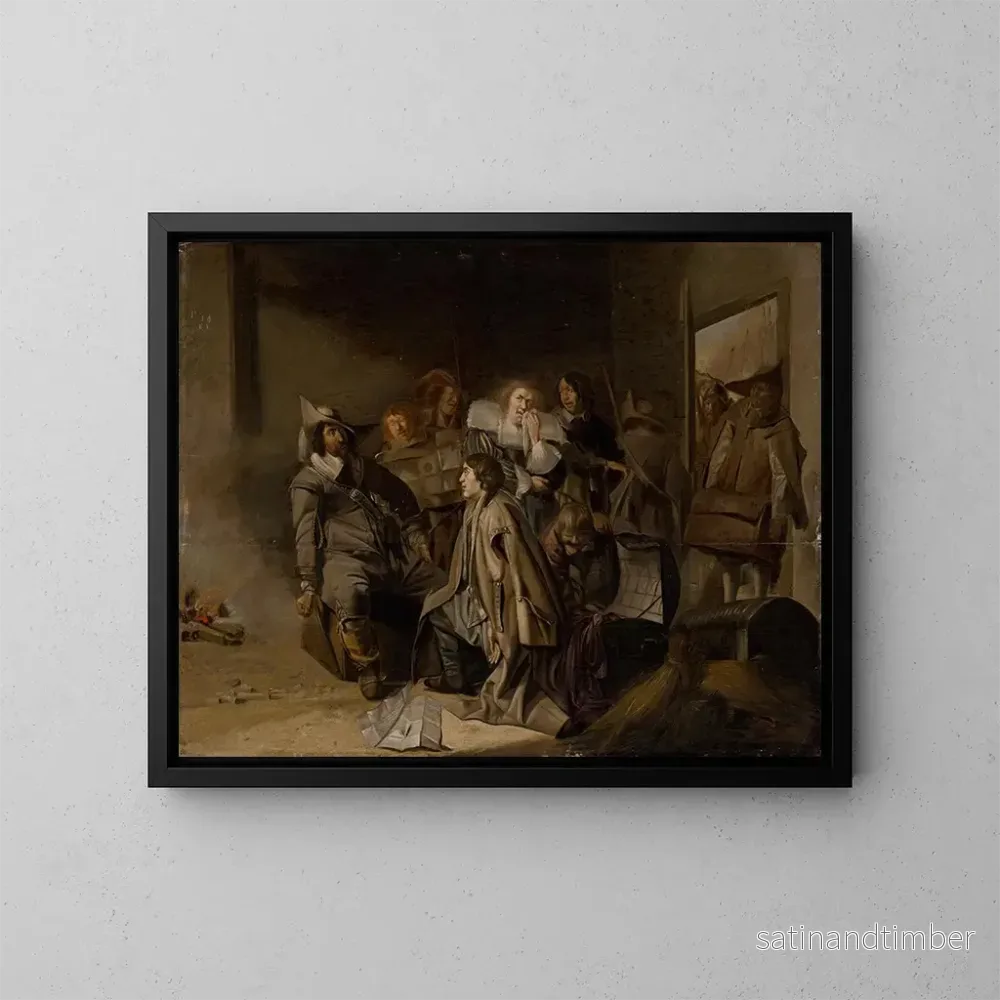 Reproduktion av målningen En förhör av en fånge - Pieter Jacobsz. Codde ateljé