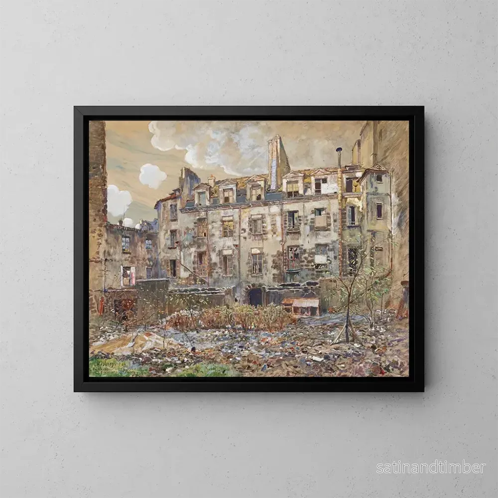 Reproduktion av målningen L'antique kyrkogården Saint-André, 13 rue Suger, 6:e arrondissement - Frédéric Houbron