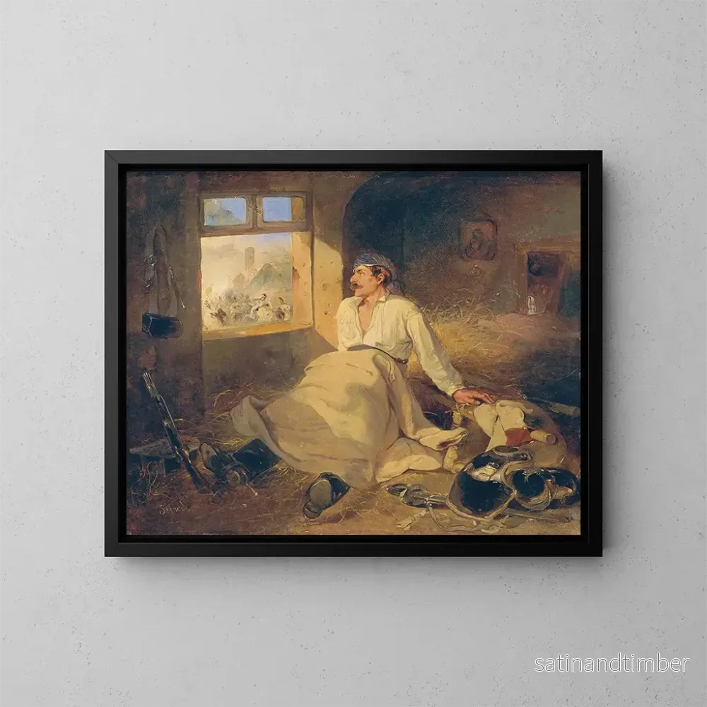 Reproduktion av målningen Krassier blessé sur un foin - Friedrich Johann Treml