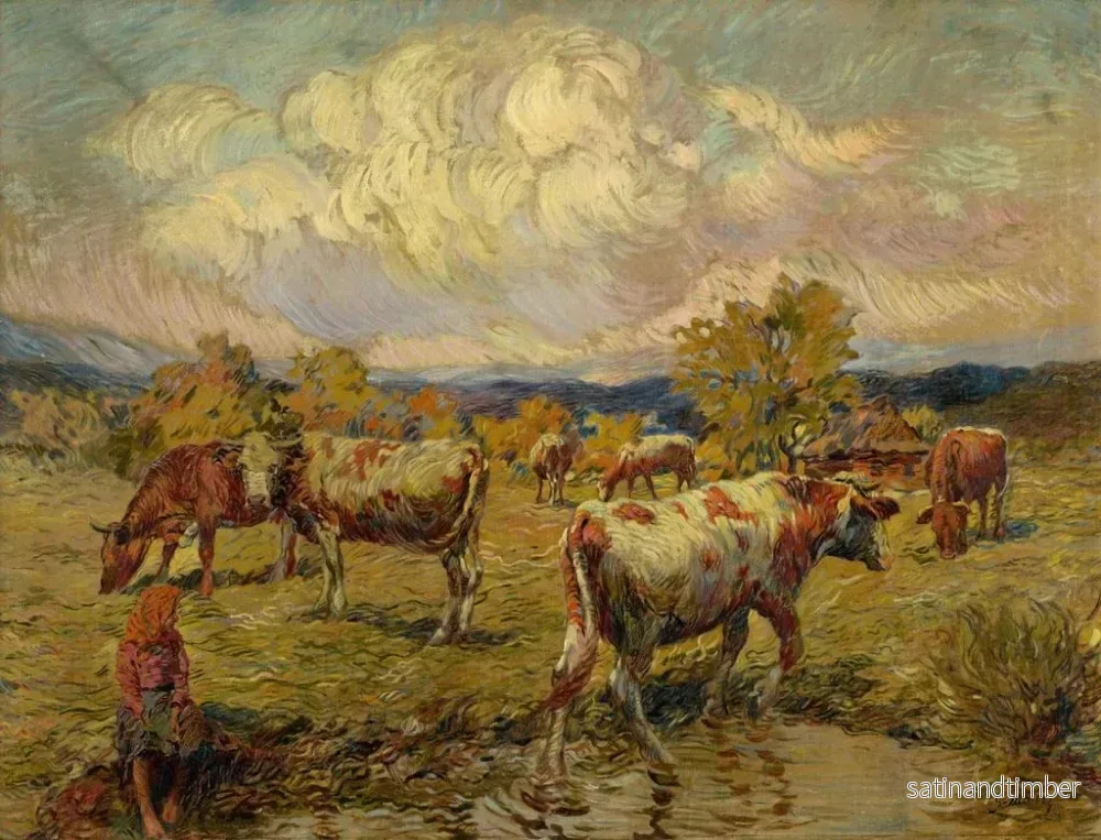 Reproduktion av målningen av betande kor - Gustav Mahler - Bild 2