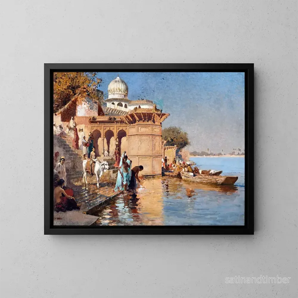 Reproduktion av målningen Le long des ghâts de Mathura – Edwin Lord Weeks Reproduktion av målningen Le long des ghâts de Mathura – Edwin Lord Weeks