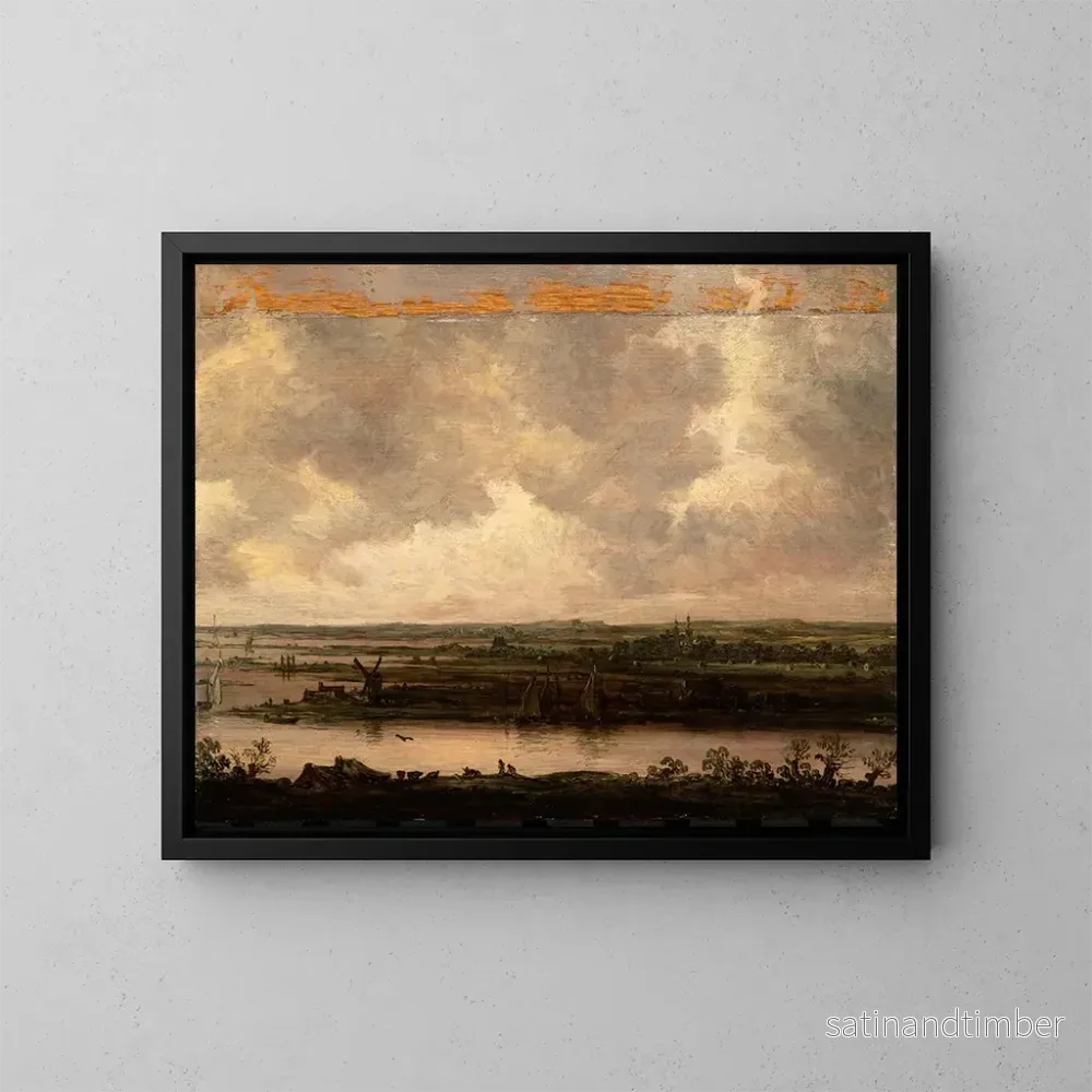 Reproduktion av målningen panoramisk vy över floden Spaarne och Haarlemmermeer - Jan van Goyen