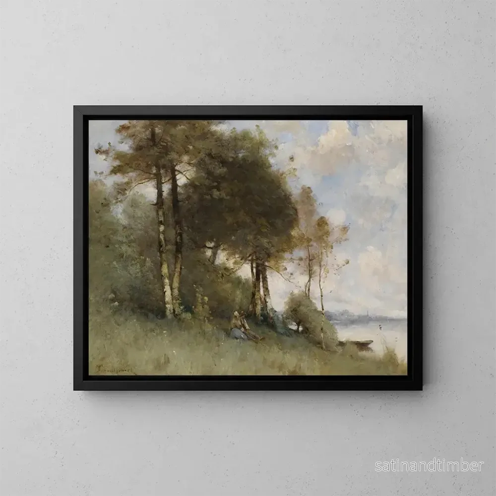 Reproduktion av målningen Bords de la Seine à Mantes – Paul Désiré Trouillebert Reproduktion av målningen Bords de la Seine à Mantes – Paul Désiré Trouillebert