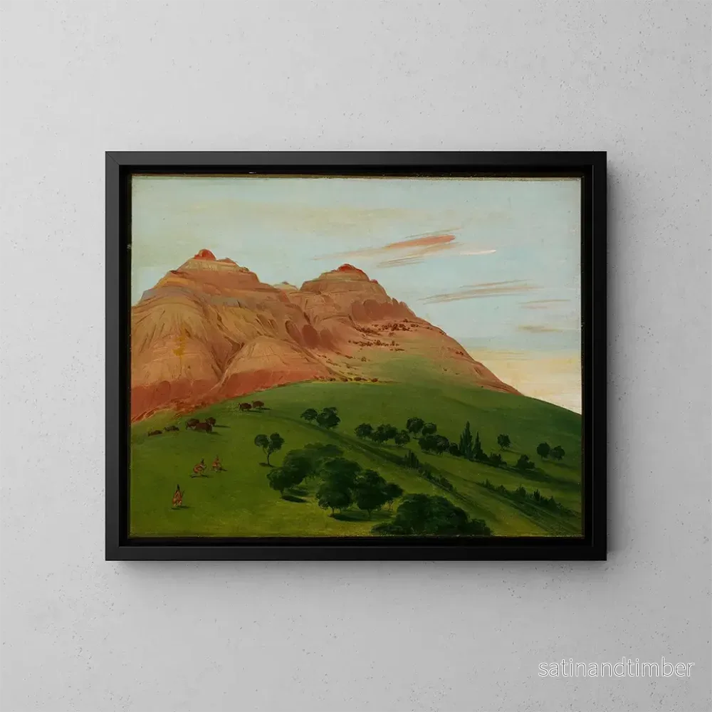 Reproduktion av målningen Vue dans le Grand Détour, 1900 milles au-dessus de Saint-Louis – George Catlin Reproduktion av målningen Vue dans le Grand Détour, 1900 milles au-dessus de Saint-Louis – George Catlin