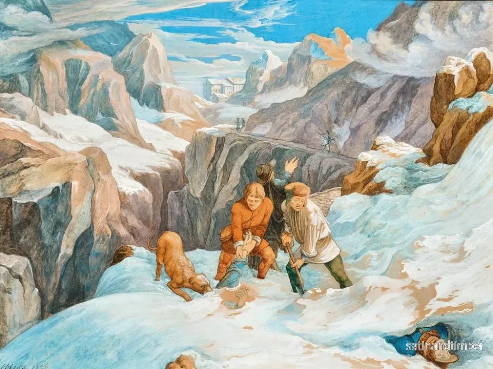 Reproduktion av målningen Scen på Saint-Gothard - Hieronymus Hess - Bild 2