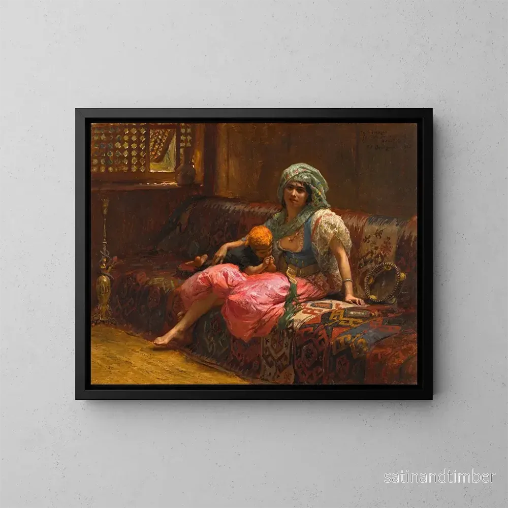 Reproduktion av målningen Moments tender - Frederick Arthur Bridgman