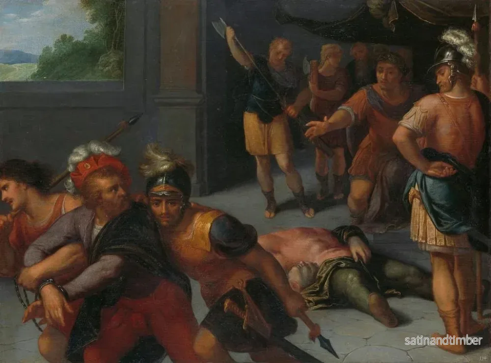 Reproduktion av målningen La décapitation de Claudius Paulus et la capture de Julius Civilis - Otto van Veen - Bild 2