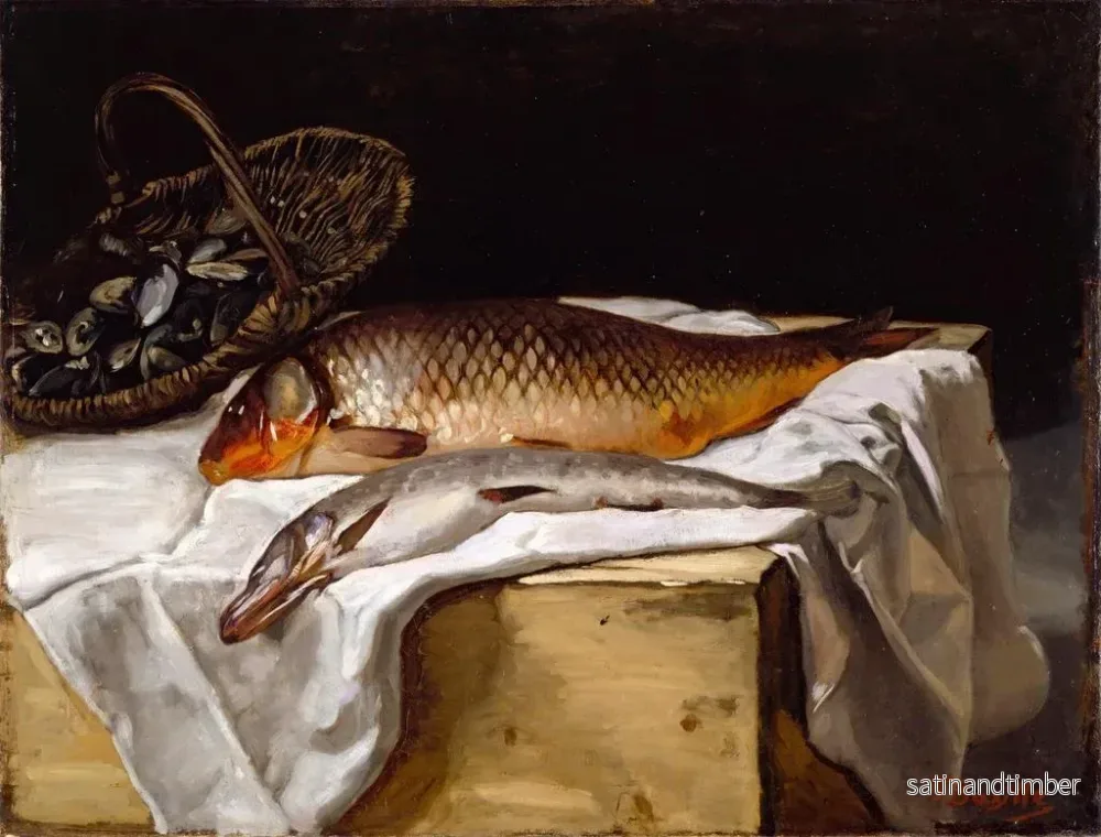 Reproduktion av målningen Naturtavla med fisk - Frédéric Bazille - Bild 2