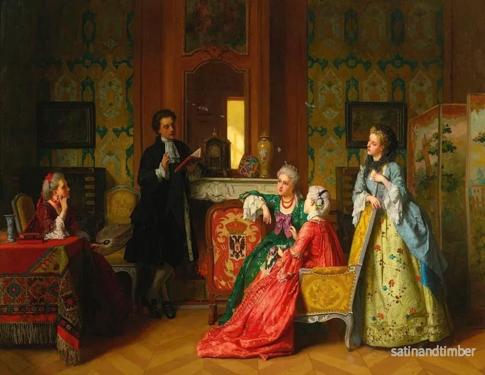 Reproduktion av målningen En läsning av Molière - Jean Carolus - Bild 2