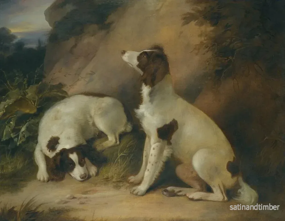 Reproduktion av målningen av två springer spaniels i ett klippigt landskap - Richard Livesay - Bild 2
