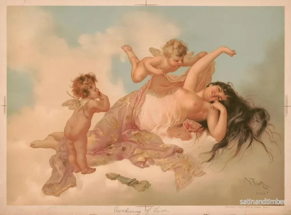 Reproduktion av målningen L'Éveil de l'amour - Joseph Hoover - Bild 2