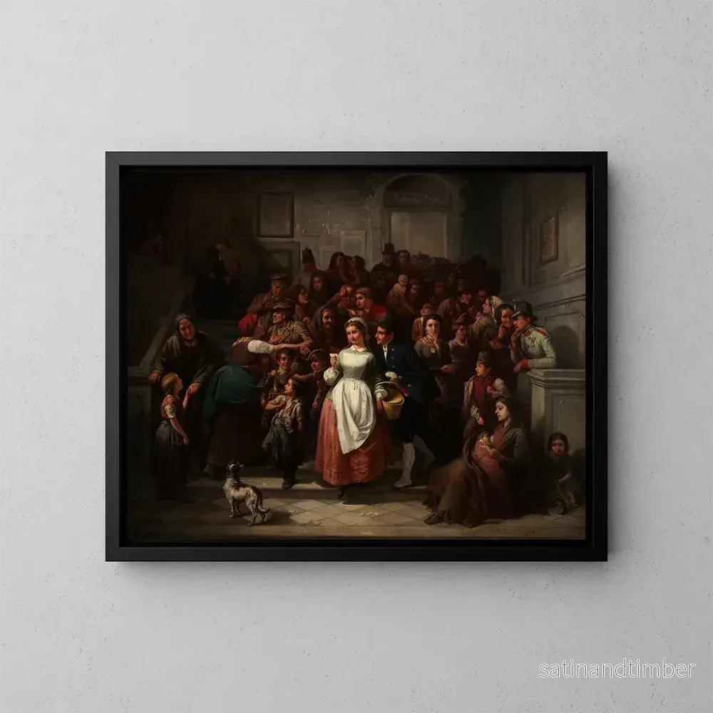 Reproduktion av målningen Efter dragningen av lotteriet - Friedrich Friedländer