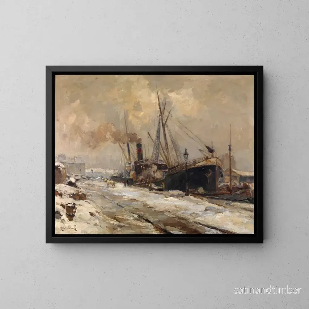 Reproduktion av målningen av Antwerpen hamn på vintern – Maurits Blieck Reproduktion av målningen av Antwerpen hamn på vintern – Maurits Blieck