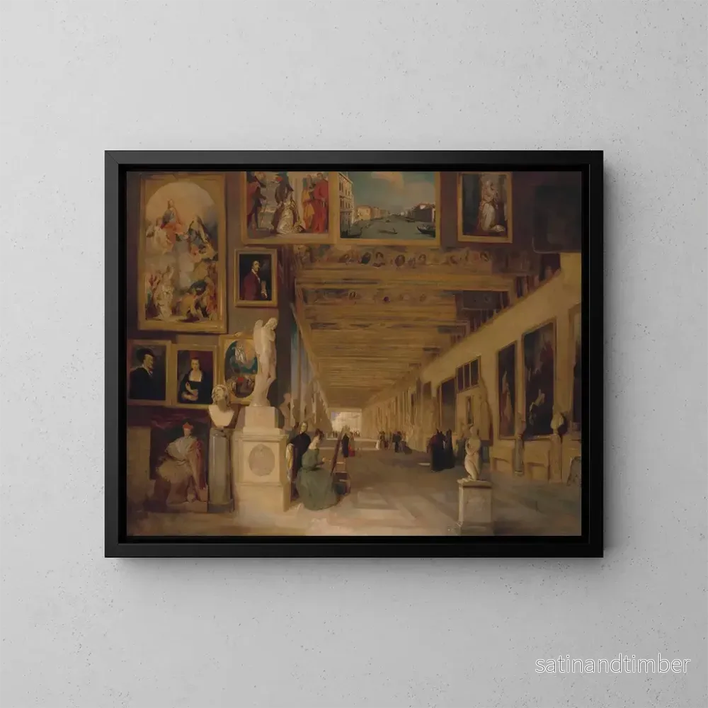 Reproduktion av målningen La Galerie Longue des Offices de Florence – John Scarlett Davis Reproduktion av målningen La Galerie Longue des Offices de Florence – John Scarlett Davis