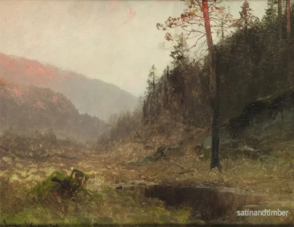 Reproduktion av målningen Landskap i höstskymning - Ludvig Skramstad - Bild 2
