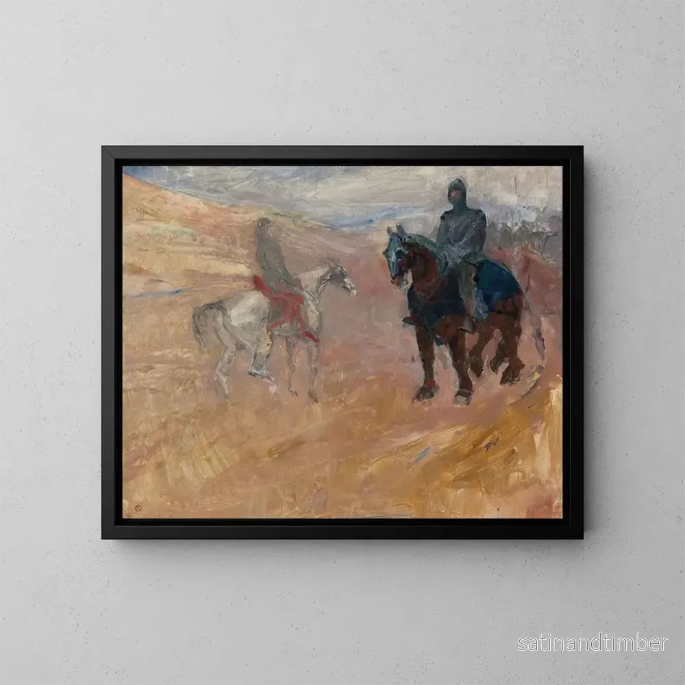 Reproduktion av målningen av två riddare i rustning - Henri de Toulouse-Lautrec