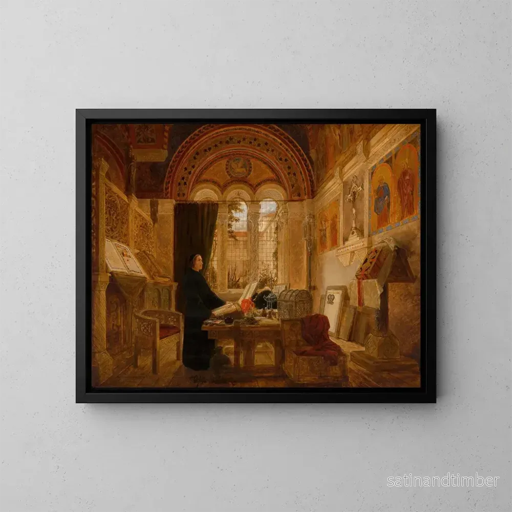 Reproduktion av målningen av ett kloster inomhus i Italien – Elmslie William Dallas Reproduktion av målningen av ett kloster inomhus i Italien – Elmslie William Dallas