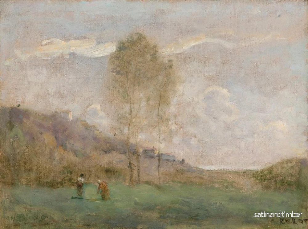 Reproduktion av målningen Landskap med höst vid en kust med två personer - Jean-Baptiste-Camille Corot - Bild 2