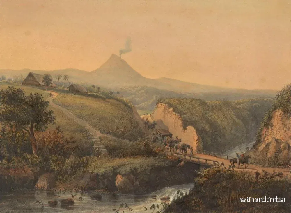 Reproduktion av målningen Vue des environs de Malang - Johan Conrad Greive - Bild 2