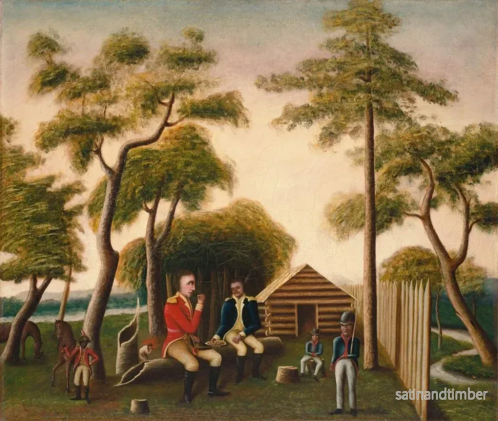 Reproduktion av målningen Marion som ger sötpotatis till den brittiska officeraren - George Washington Mark - Bild 2