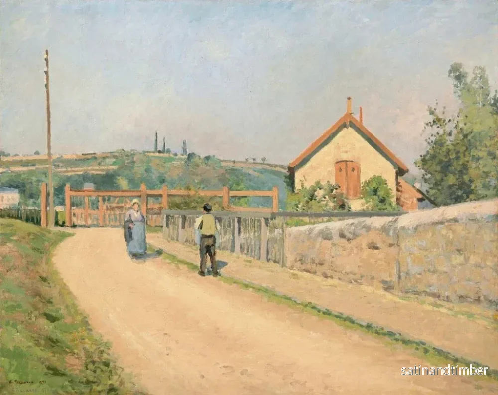 Reproduktion av målningen La barrière du chemin de fer aux Petits Prés de Pontoise - Camille Pissarro - Bild 2