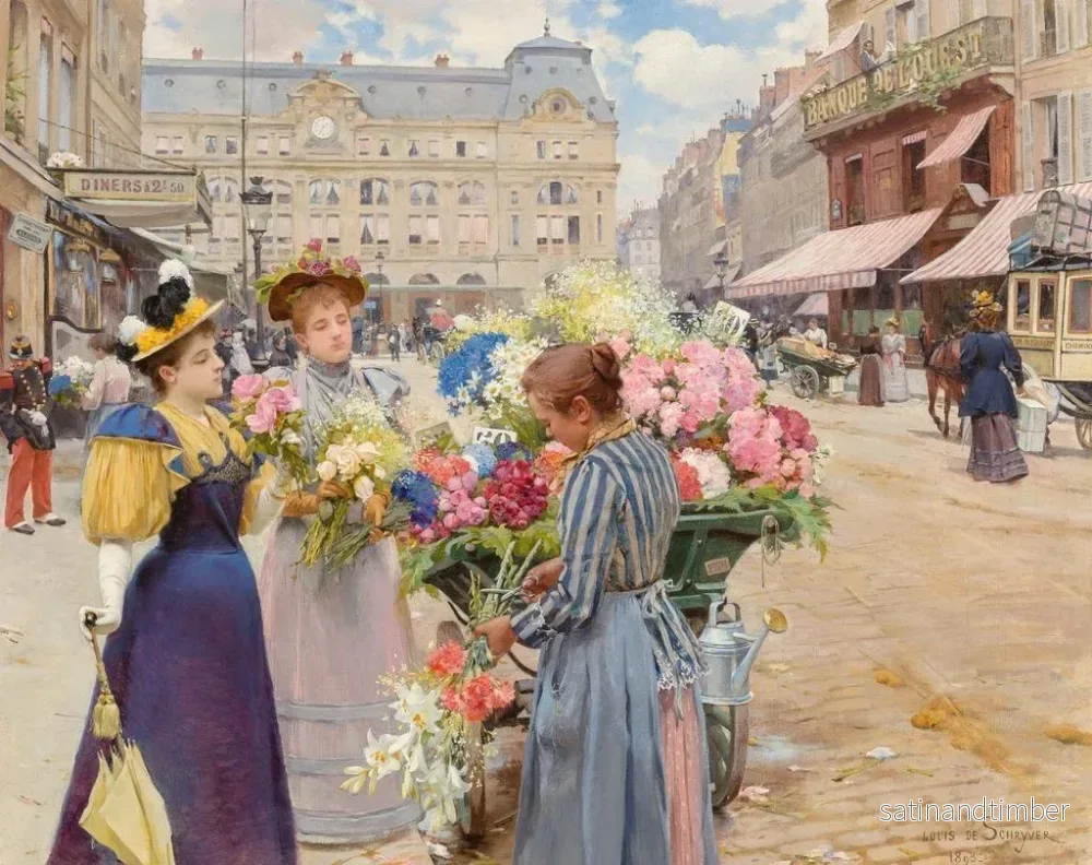 Reproduktion av målningen Paris, la rue du Havre - Louis Marie de Schryver - Bild 2