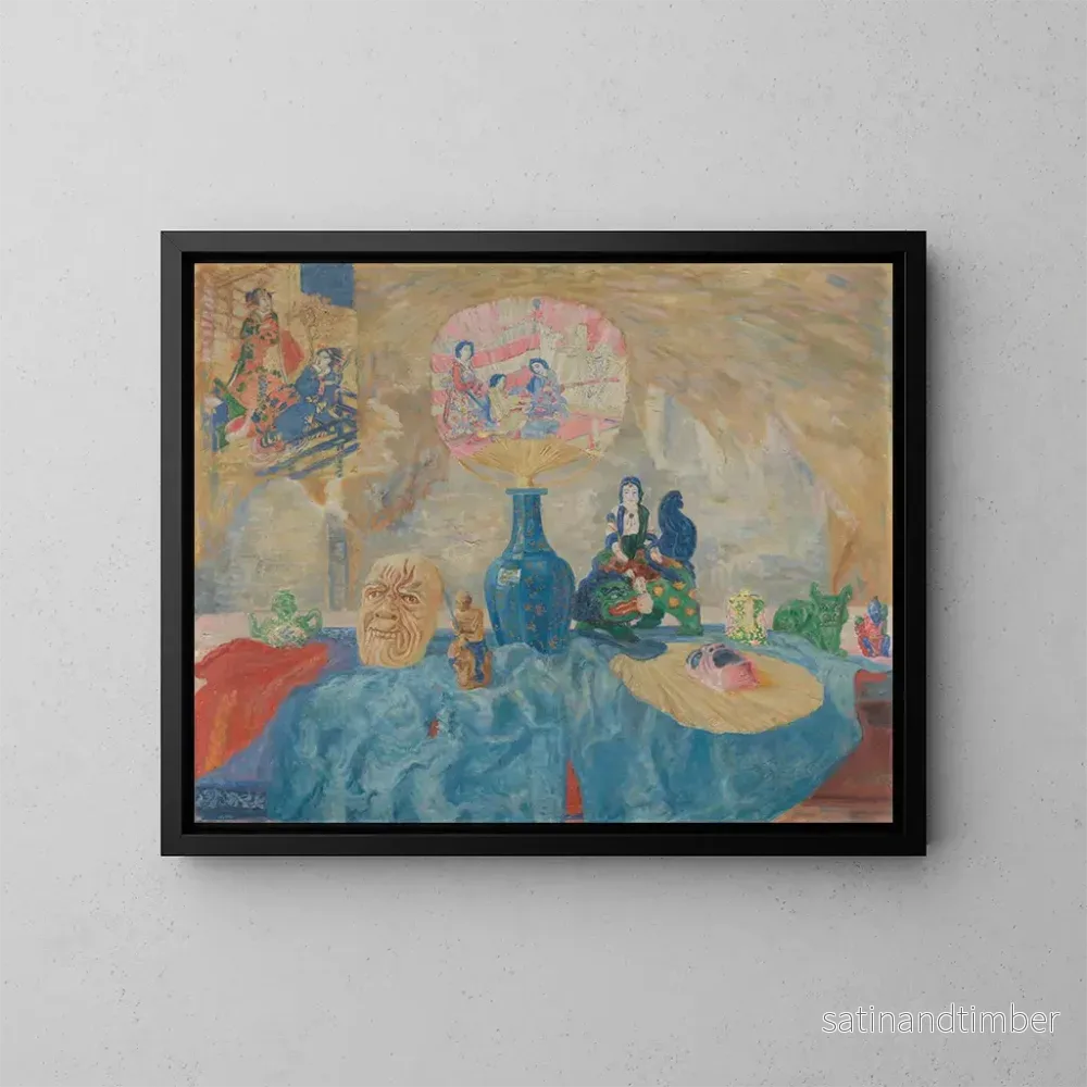 Reproduktion av målningen av naturtavla med chinoiserier - James Ensor