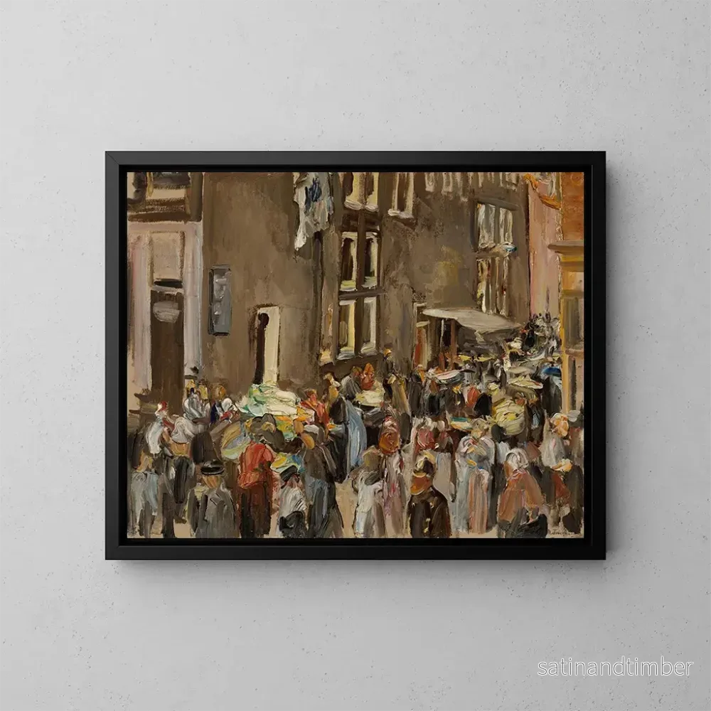 Reproduktion av målningen Rue des Juifs à Amsterdam, hörn av Uilenburgersteeg och Jodenbreestraat – Max Liebermann Reproduktion av målningen Rue des Juifs à Amsterdam, hörn av Uilenburgersteeg och Jodenbreestraat – Max Liebermann