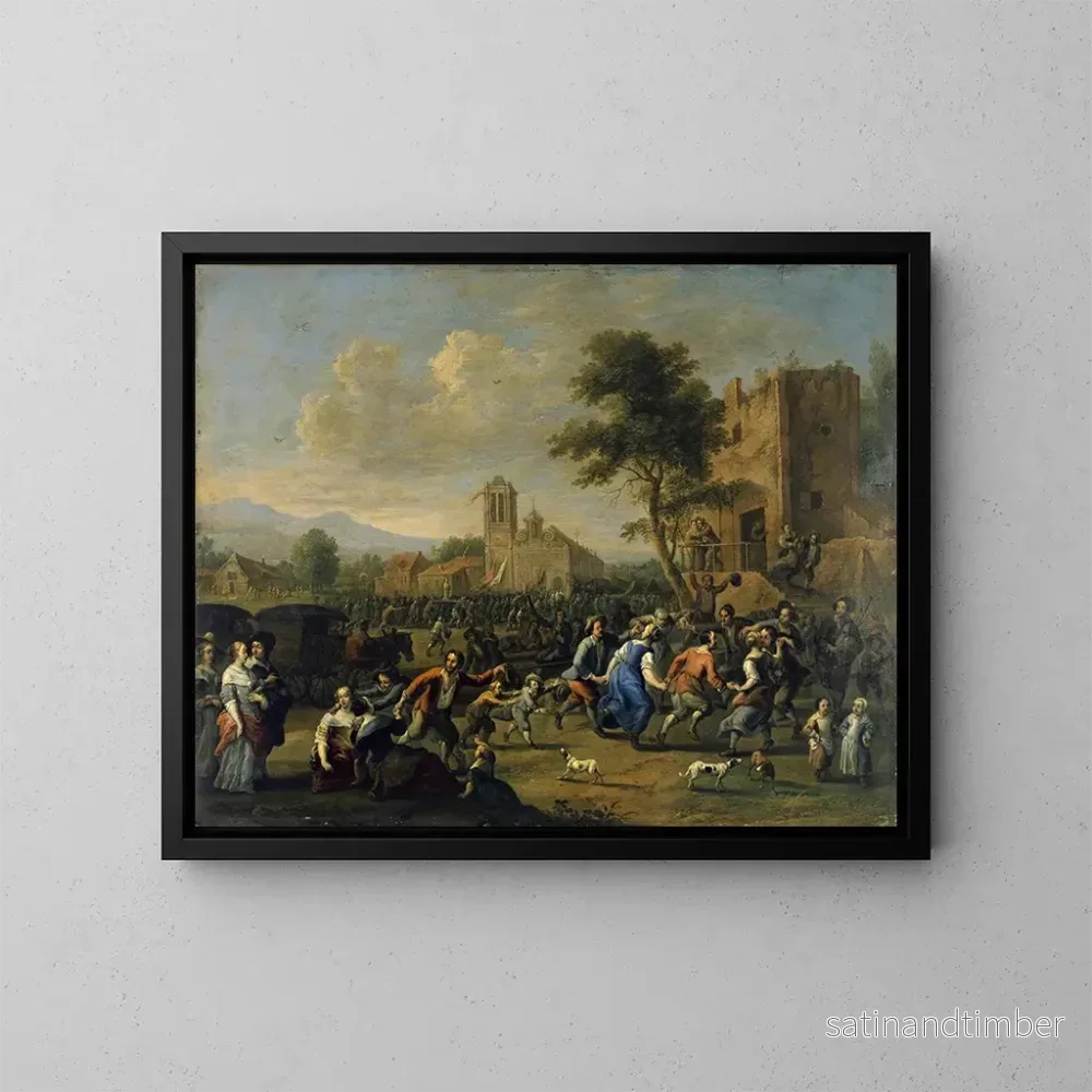 Reproduktion av målningen Fête de paroisse - Johannes Lingelbach