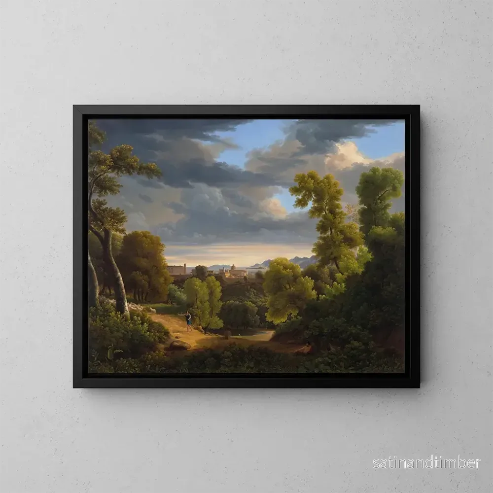 Reproduktion av målningen Vue de Vietri près de la mer dans le golfe de Salerne avec Capri en arrière-plan – Jean-Joseph-Xavier Bidauld