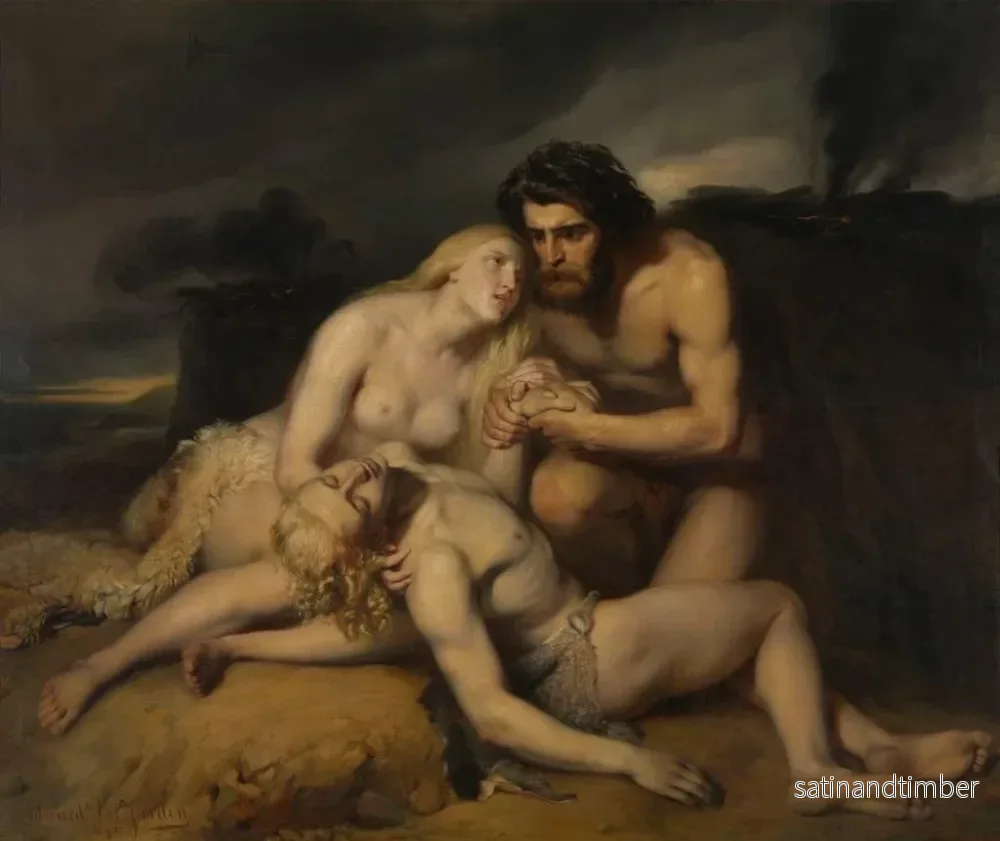 Reproduktion av målningen Adam och Eva upptäcker Abels döda kropp - Édouard Dujardin - Bild 2