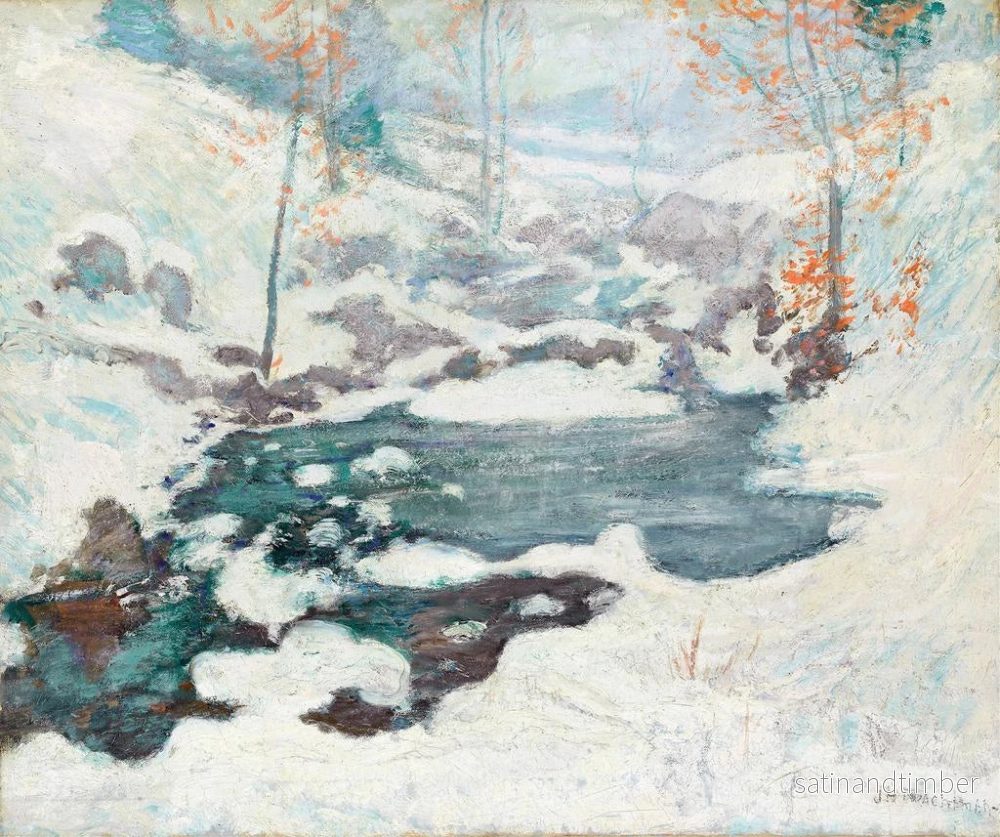 Reproduktion av målningen inramad av isen - John Henry Twachtman - Bild 2