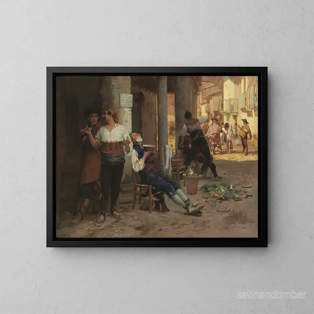 Reproduktion av målningen Barbier ambulant i Spanien - Jehan Georges Vibert