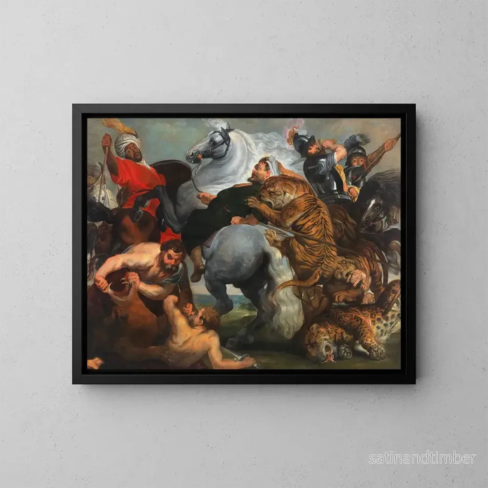 Reproduktion av målningen Jakt på tiger, lejon och leopard – Peter Paul Rubens skola Reproduktion av målningen Jakt på tiger, lejon och leopard – Peter Paul Rubens skola