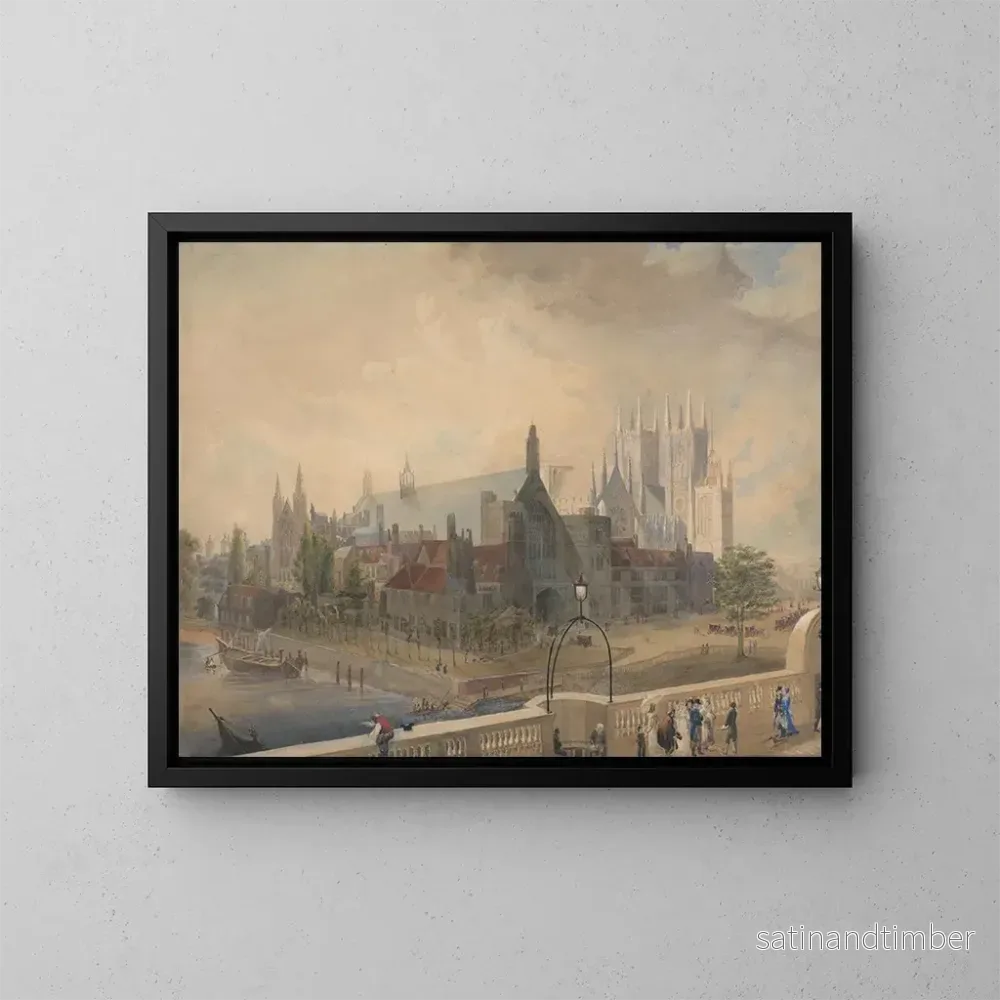 Reproduktion av målningen Vue de Westminster Hall et de l’abbaye depuis le pont – John Gendall Reproduktion av målningen Vue de Westminster Hall et de l’abbaye depuis le pont – John Gendall
