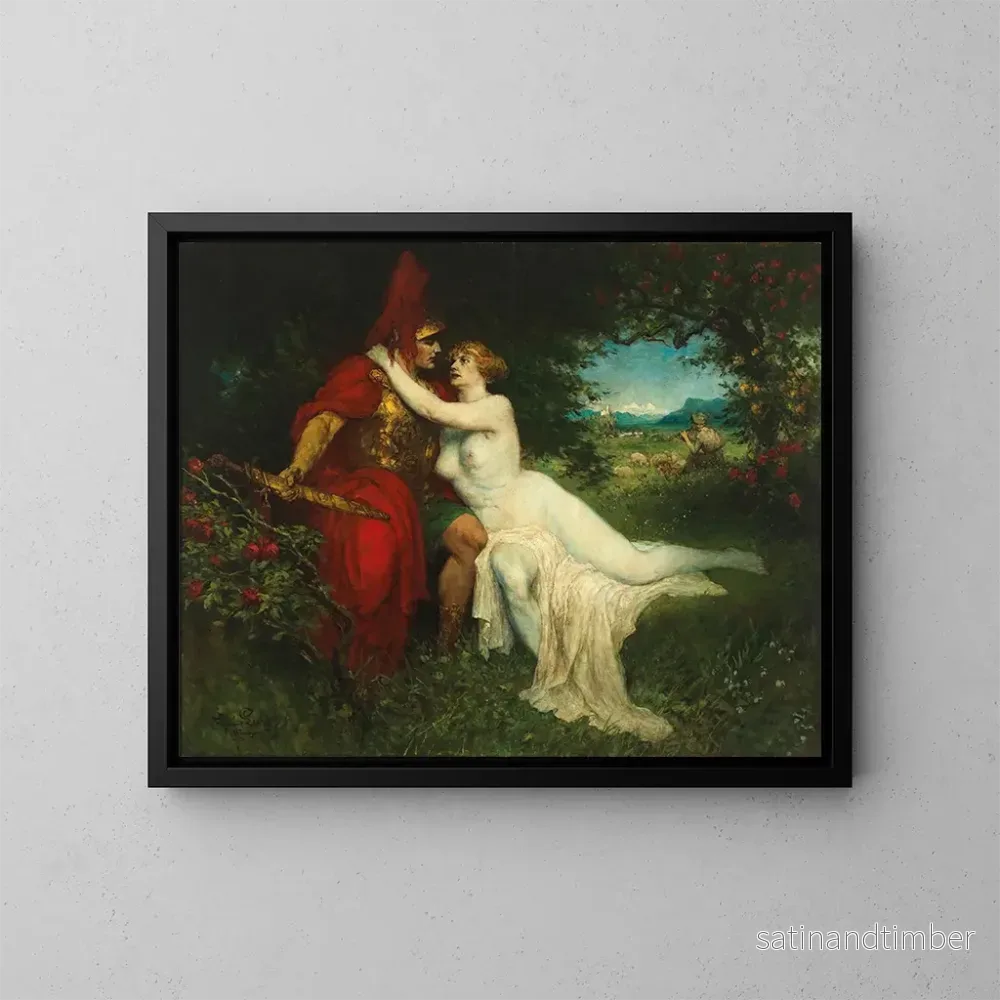 Reproduktion av målningen Tannhäuser och Vénus i scenen från Venusberg ur Richard Wagners opera - Ferdinand Leeke