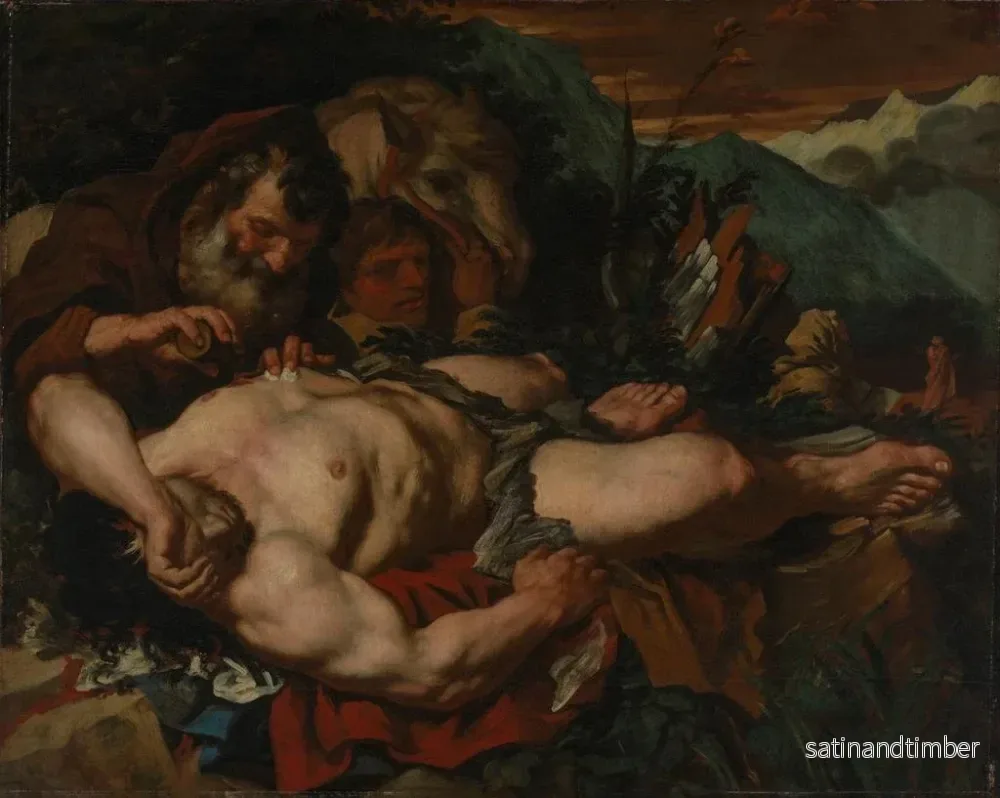 Reproduktion av målningen Le Bon Samaritain - Giovanni Battista Langetti - Bild 2