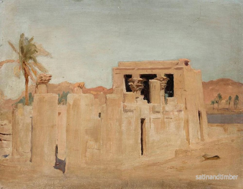 Reproduktion av målningen av Louxor-banken vid Nilen, från resan till Egypten - Jan Cybis - Bild 2