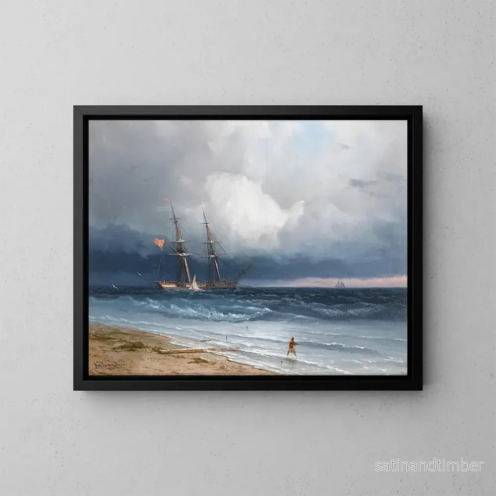 Reproduktion av målningen Båt vid havsstranden – Ivan Konstantinovich Aivazovsky Reproduktion av målningen Båt vid havsstranden – Ivan Konstantinovich Aivazovsky