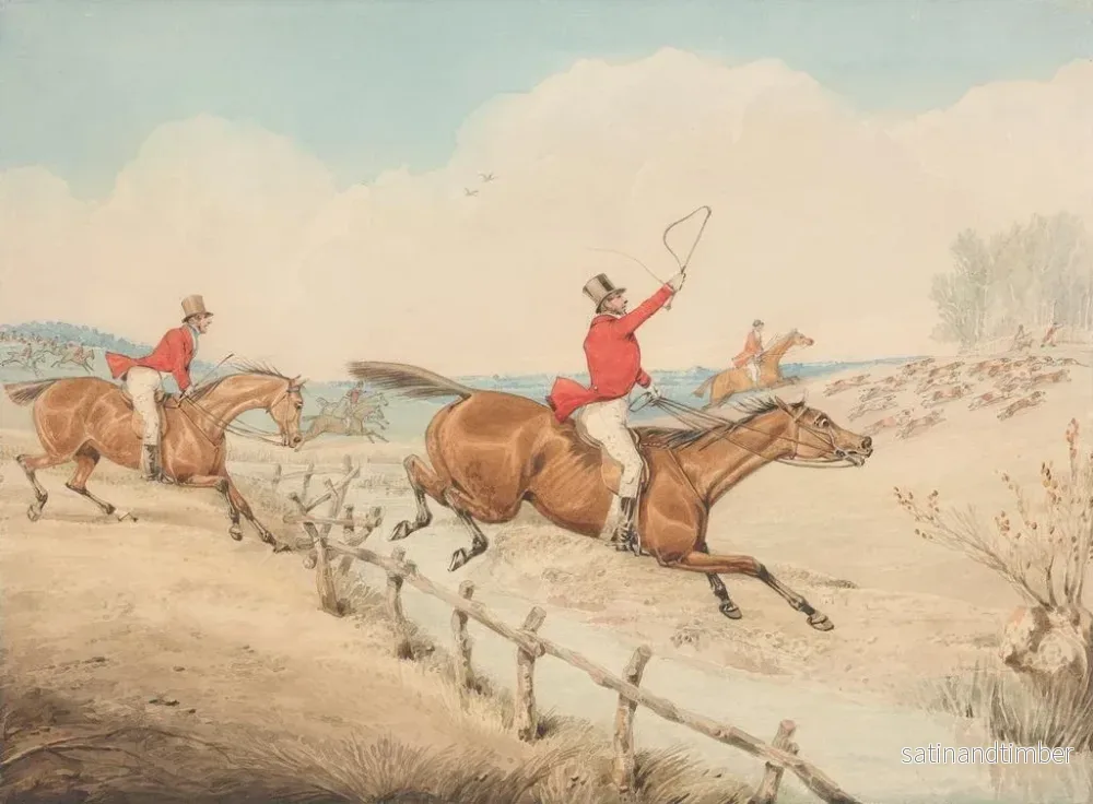 Reproduktion av målningen Sauter une barrière basse et un ruisseau - Henry Thomas Alken - Bild 2