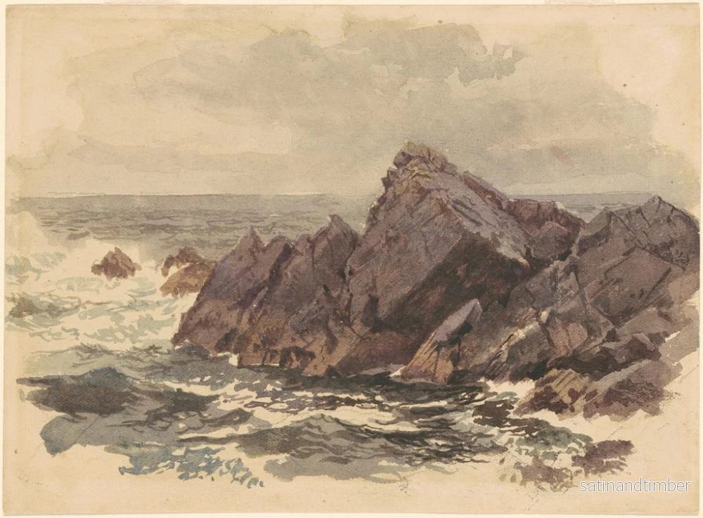 Reproduktion av målningen Marine målning med klippor - William Trost Richards - Bild 2
