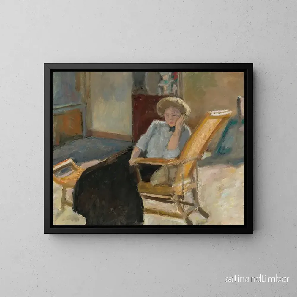 Reproduktion av målningen av en sittande kvinna - Pierre Bonnard