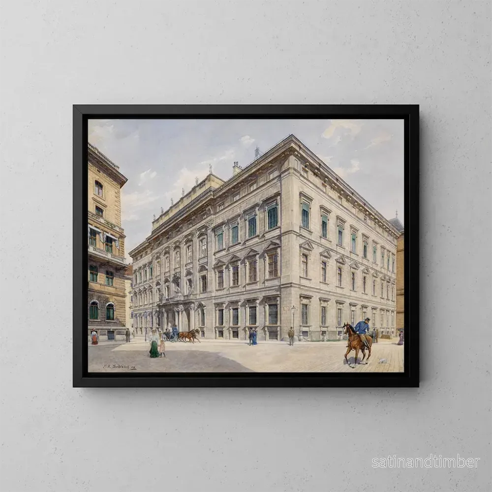 Reproduktion av målningen av Liechtenstein stadspalats 1903 - Franz Xaver Schleich