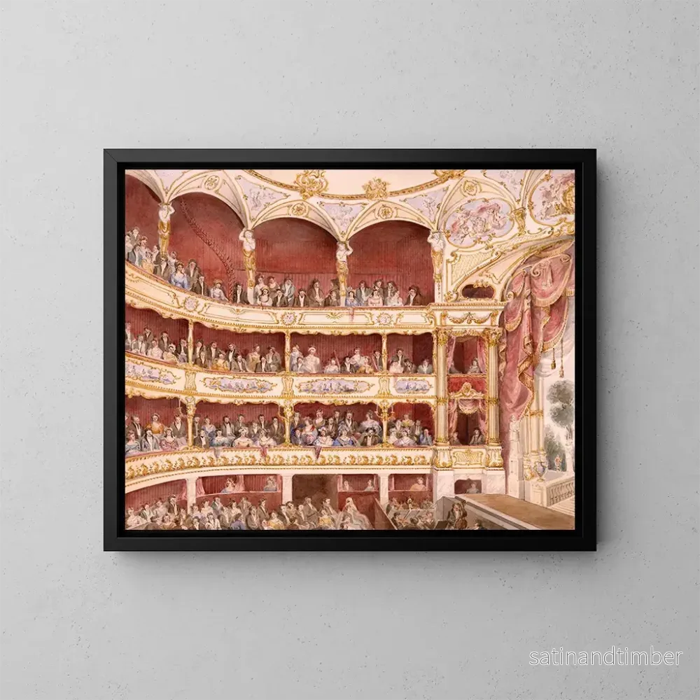 Reproduktion av målningen av inomhusmiljön i teatern St James i London – John Gregory Crace Reproduktion av målningen av inomhusmiljön i teatern St James i London – John Gregory Crace