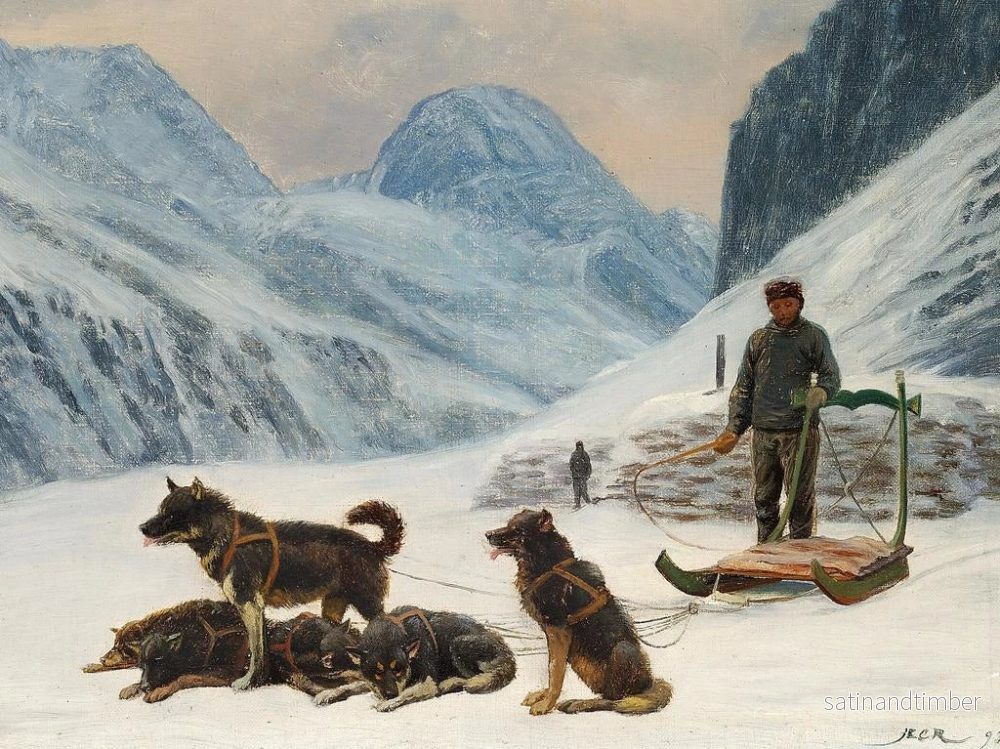 Reproduktion av målningen En groenländare vilar sig bredvid sin hund - Carl Rasmussen - Bild 2