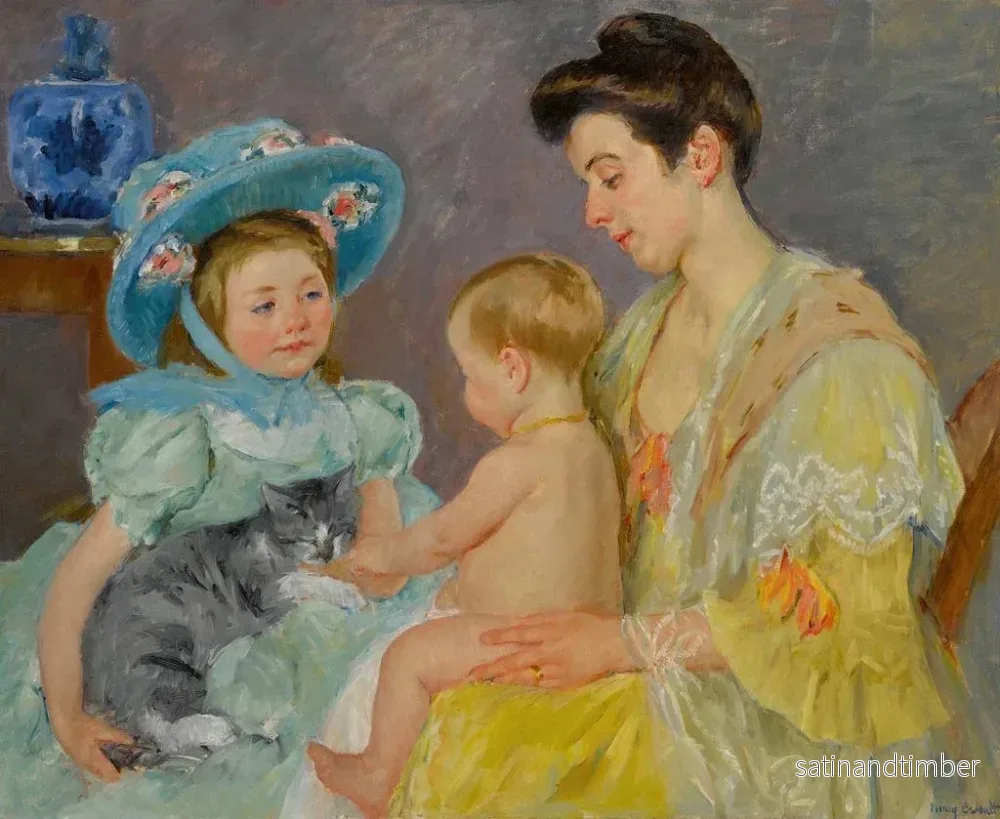 Reproduktion av målningen Barn som leker med en katt - Mary Cassatt - Bild 2