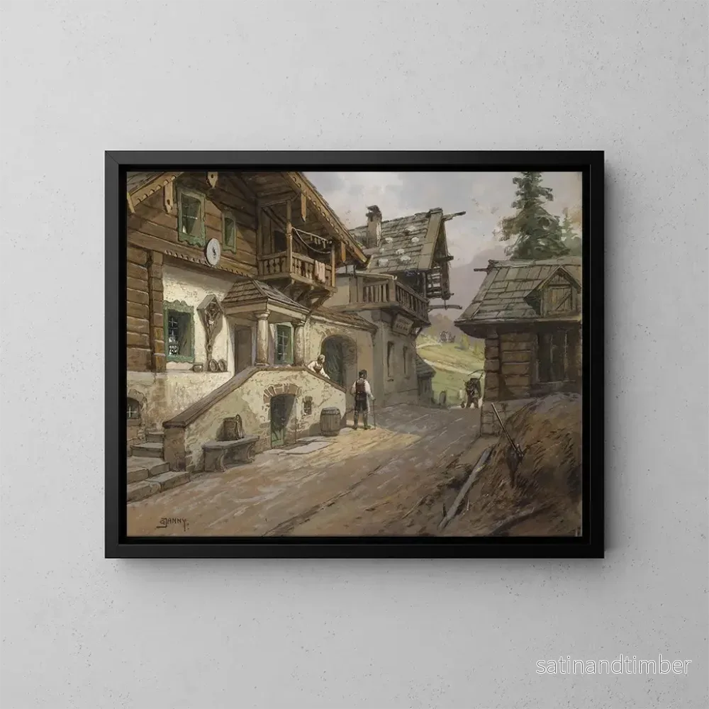 Reproduktion av målningen Rue de village dans les Alpes – Georg Janny Reproduktion av målningen Rue de village dans les Alpes – Georg Janny