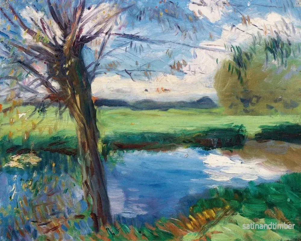 Reproduktion av målningen av flodkant nära Oxford - John Singer Sargent - Bild 2